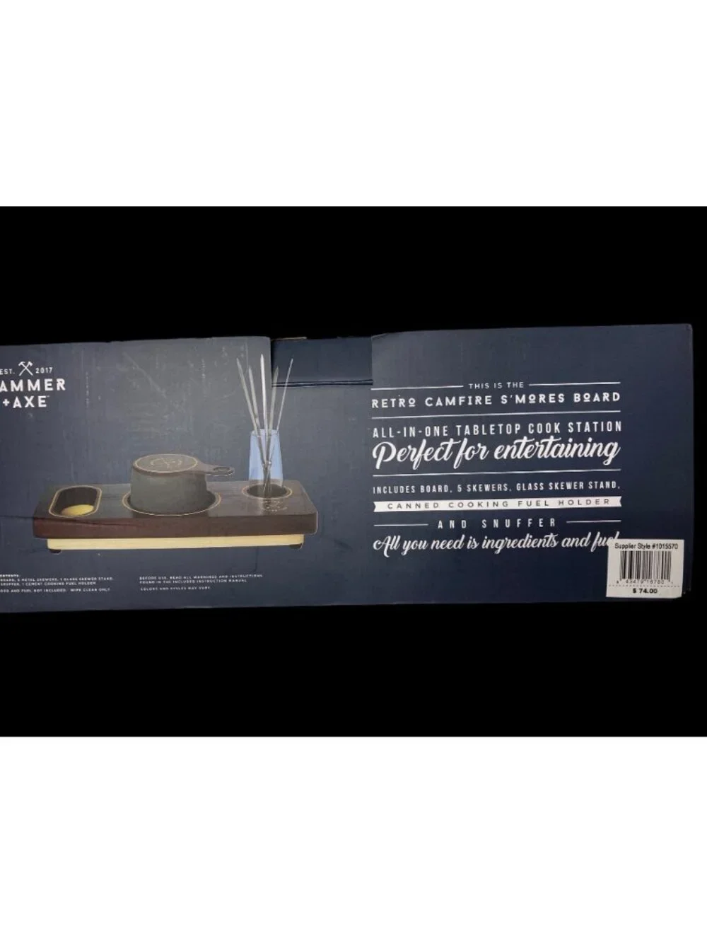 Hammer & Axe S'mores Campfire Board tabletop cook station, brand new in box